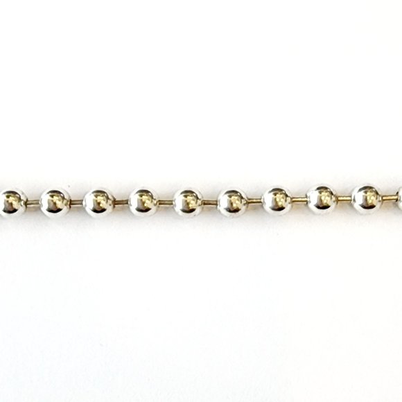 Sterling Silver 20 Inch Ball Necklace - Picture 4 of 4